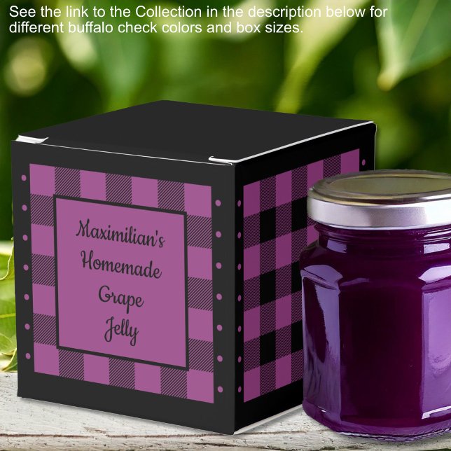 Buffalo Check - Purple and Black - Classic Favor Boxes (Buffalo Check - Purple and Black - Classic Favor Boxes by Leapfroglisics Shop)