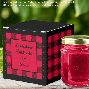 Buffalo Check - Red and Black - Lumberjack Classic Favor Boxes