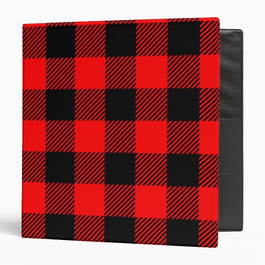 Buffalo Check Red And Black Lumberjack Plaid Decor 3 Ring Binder