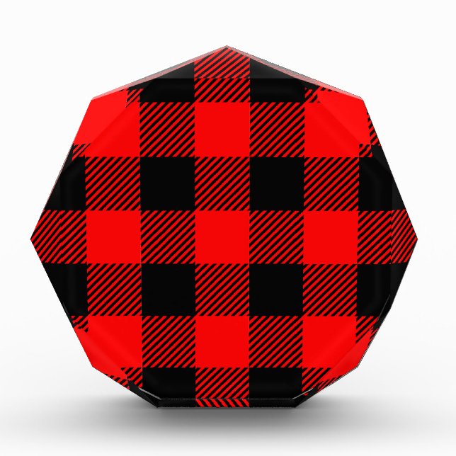 Buffalo Check Red and Black Lumberjack Plaid Decor Acrylic Award (Front)