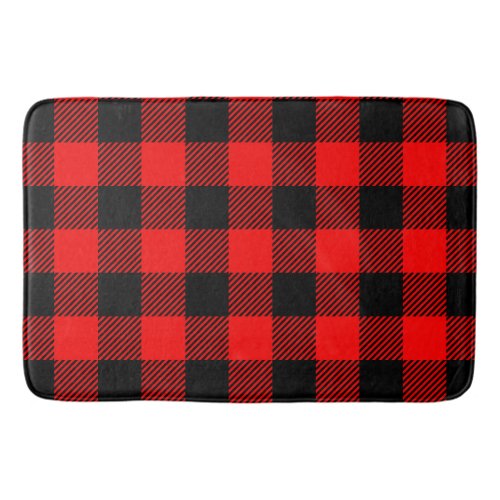 Buffalo Check Red and Black Lumberjack Plaid Decor Bath Mat