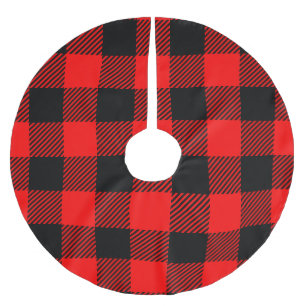 Buffalo Check Red and Black Lumberjack Plaid Decor Brushed Polyester Tree Skirt