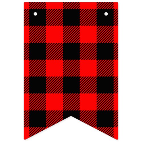 Buffalo Check Red and Black Lumberjack Plaid Decor Bunting Flags