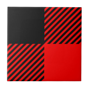 Buffalo Check Red and Black Lumberjack Plaid Decor Ceramic Tile