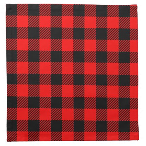 Buffalo Check Red and Black Lumberjack Plaid Decor Cloth Napkin