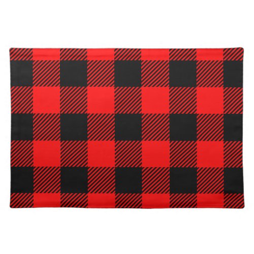 Buffalo Check Red and Black Lumberjack Plaid Decor Cloth Placemat
