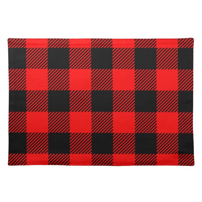 Buffalo Check Red and Black Lumberjack Plaid Decor Cloth Placemat (Front)