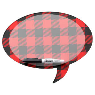 Buffalo Check Red and Black Lumberjack Plaid Decor Dry Erase Board