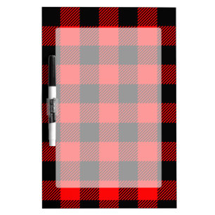 Buffalo Check Red and Black Lumberjack Plaid Decor Dry Erase Board