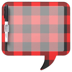 Buffalo Check Red and Black Lumberjack Plaid Decor Dry Erase Board