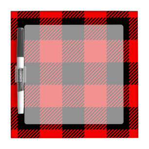 Buffalo Check Red and Black Lumberjack Plaid Decor Dry Erase Board