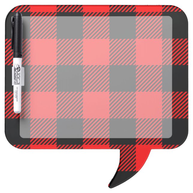 Buffalo Check Red and Black Lumberjack Plaid Decor Dry Erase Board (Front)