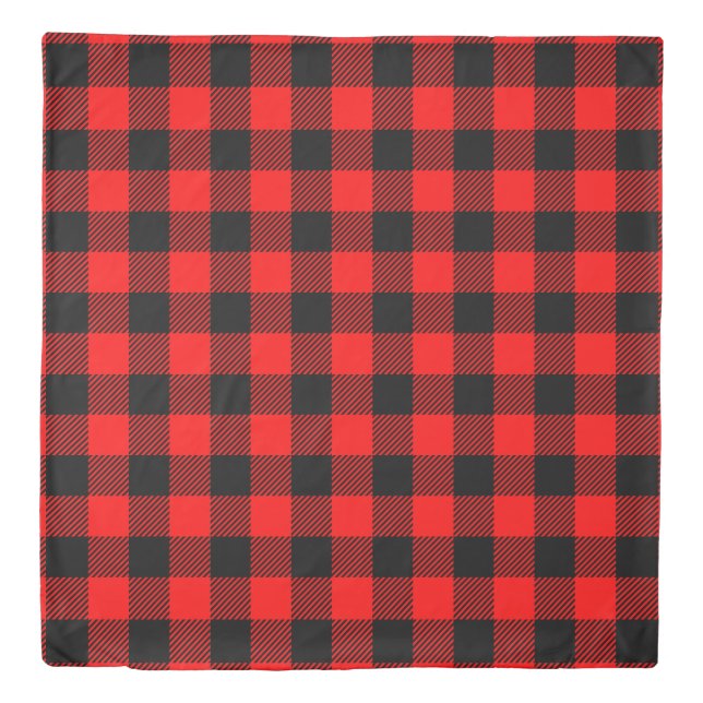 Buffalo Check Red and Black Lumberjack Plaid Decor Duvet Cover (Front)