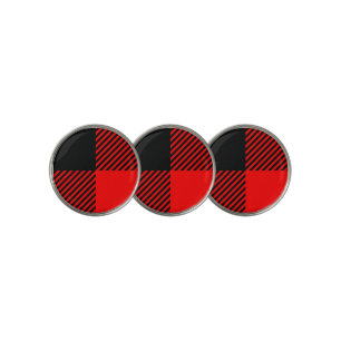 Buffalo Check Red and Black Lumberjack Plaid Decor Golf Ball Marker
