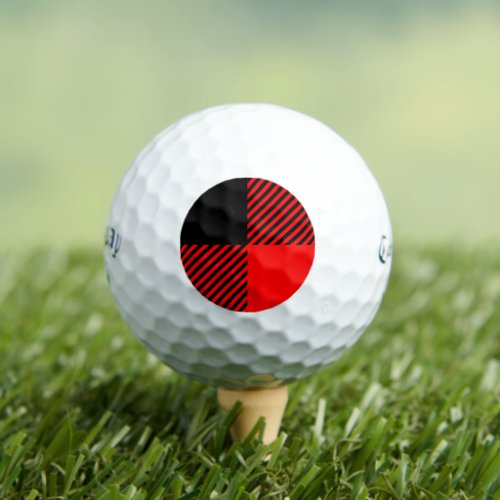 Buffalo Check Red and Black Lumberjack Plaid Decor Golf Balls