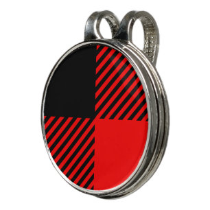 Buffalo Check Red and Black Lumberjack Plaid Decor Golf Hat Clip