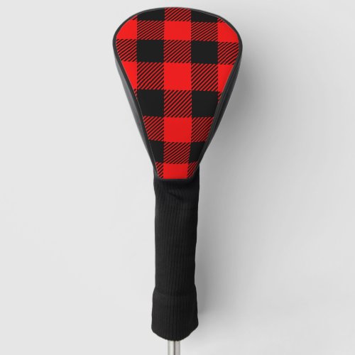 Buffalo Check Red and Black Lumberjack Plaid Decor Golf Head Cover