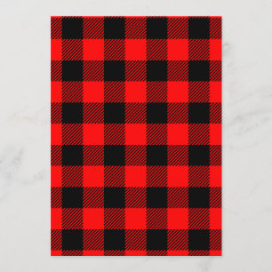 Buffalo Check Red and Black Lumberjack Plaid Decor Invitation
