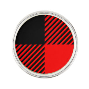 Buffalo Check Red and Black Lumberjack Plaid Decor Lapel Pin