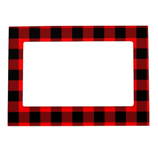 Buffalo Check Red and Black Lumberjack Plaid Decor Magnetic Frame ...