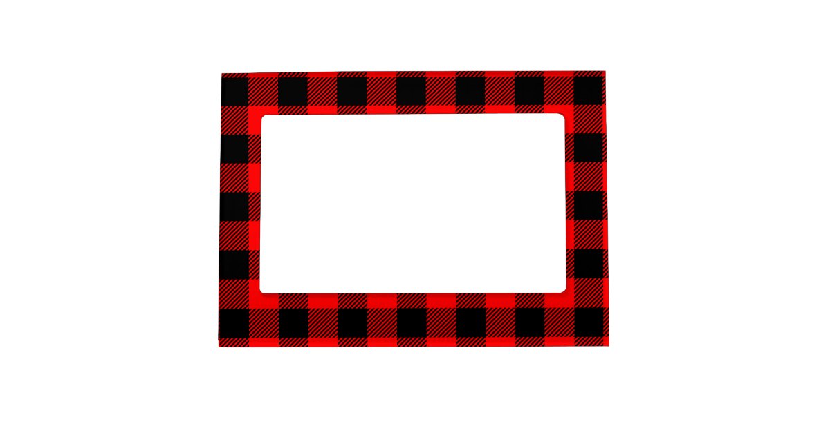Buffalo Check Red And Black Lumberjack Plaid Decor Magnetic Frame Zazzle Com