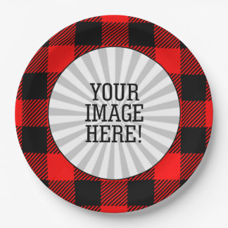 Buffalo Check Red and Black Lumberjack Plaid Decor Paper Plates