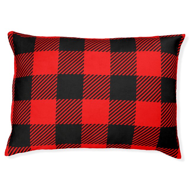 Buffalo Check Red and Black Lumberjack Plaid Decor Pet Bed (Front)