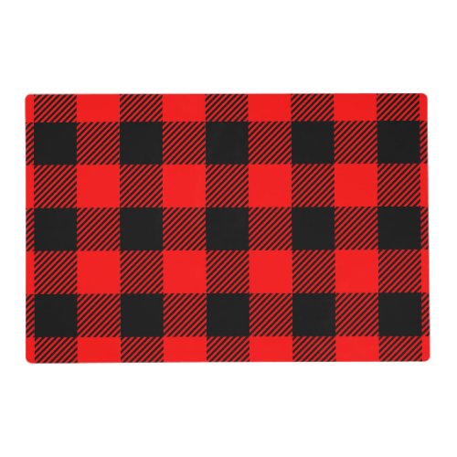 Buffalo Check Red and Black Lumberjack Plaid Decor Placemat