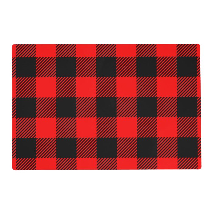 Buffalo Check Red And Black Lumberjack Plaid Decor Placemat