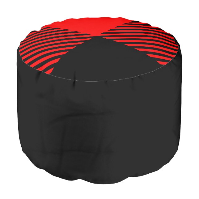Buffalo Check Red and Black Lumberjack Plaid Decor Pouf (Angled Front)