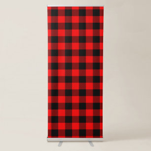Buffalo Check Red and Black Lumberjack Plaid Decor Retractable Banner