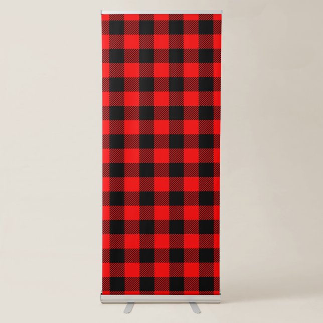 Buffalo Check Red and Black Lumberjack Plaid Decor Retractable Banner (Front)