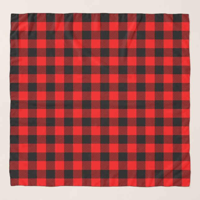 Buffalo Check Red and Black Lumberjack Plaid Decor Scarf (Front)