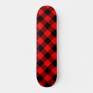 Buffalo Check Red and Black Lumberjack Plaid Decor Skateboard