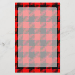 Buffalo Check Red and Black Lumberjack Plaid Decor Stationery