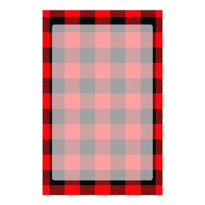 Buffalo Check Red And Black Lumberjack Plaid Decor Stationery