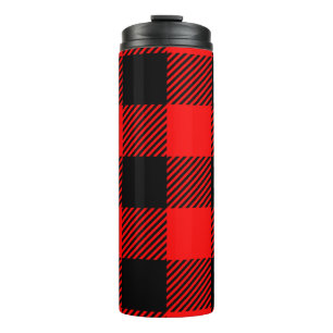 Buffalo Check Red and Black Lumberjack Plaid Decor Thermal Tumbler
