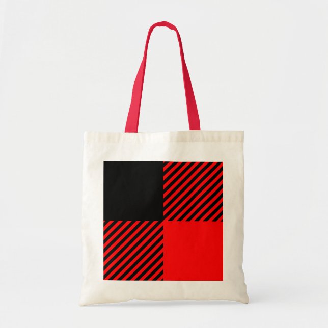 Buffalo Check Red and Black Lumberjack Plaid Decor Tote Bag (Front)