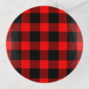 Buffalo Check Red and Black Lumberjack Plaid Decor Trinket Tray