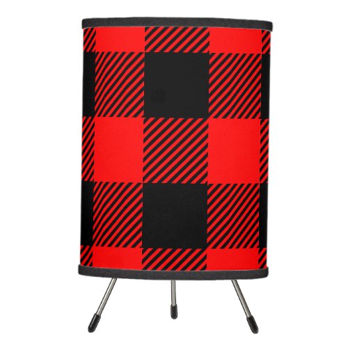 Buffalo Check Red and Black Lumberjack Plaid Decor Tripod Lamp