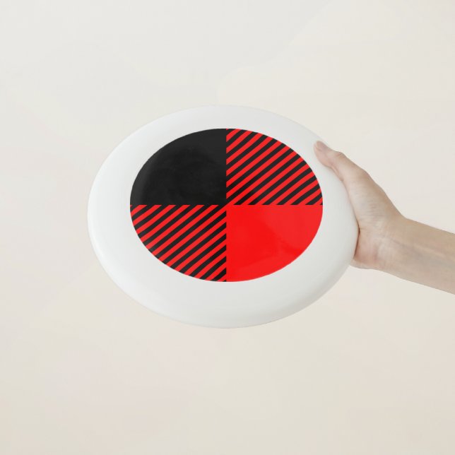 Buffalo Check Red and Black Lumberjack Plaid Decor Wham-O Frisbee (In Hand)
