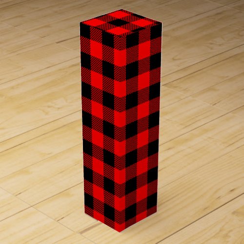 Buffalo Check Red and Black Lumberjack Plaid Decor Wine Box