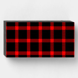 Buffalo Check Red and Black Lumberjack Plaid Decor Wooden Box Sign