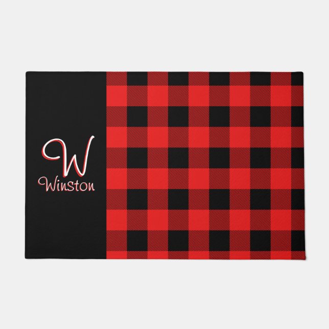 Buffalo Check Red Doormat (Front)