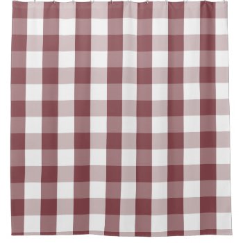 Buffalo Check Rustic Red And White Shower Curtain by lemontreecards at Zazzle