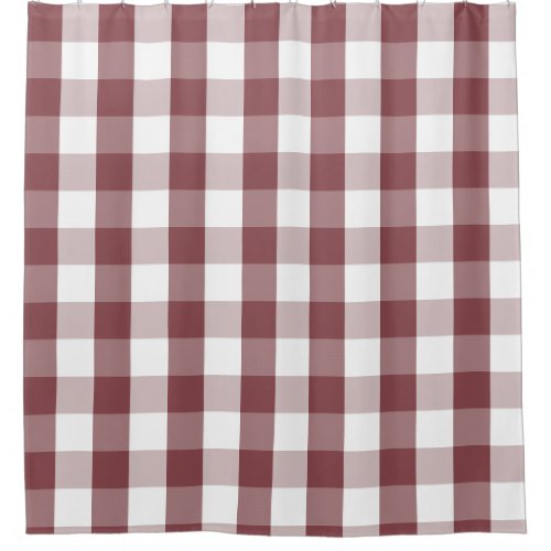 Buffalo Check Rustic Red and White Shower Curtain