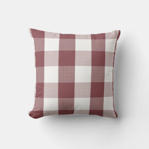 Buffalo Check - rustic red white Throw Pillow
