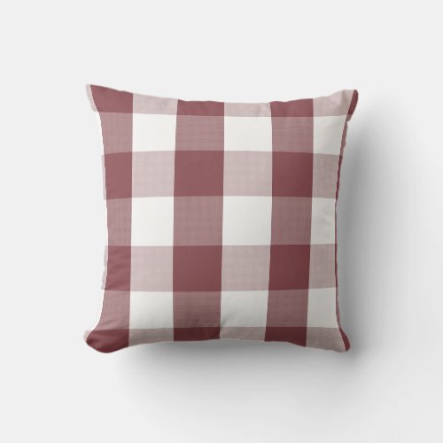 Buffalo Check _ rustic red white Throw Pillow