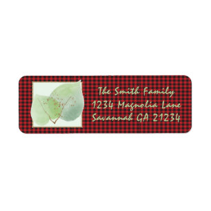 Buffalo Check Script Botanical Address Return Label