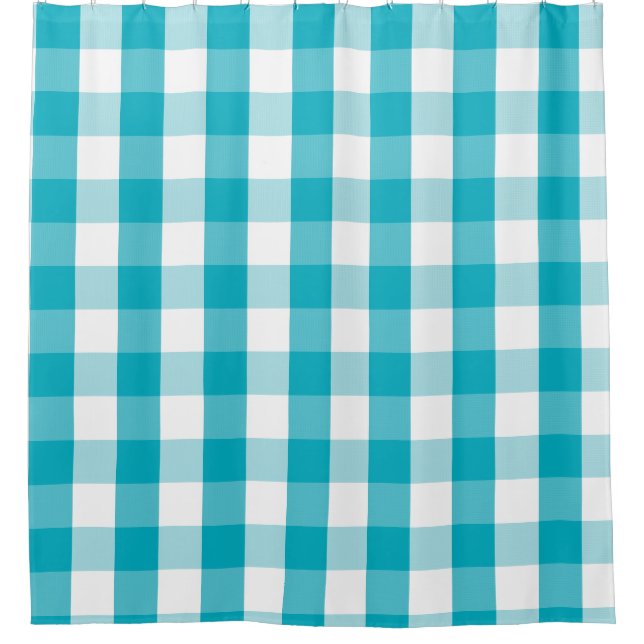 Buffalo Check Scuba Blue Shower Curtain (Front)